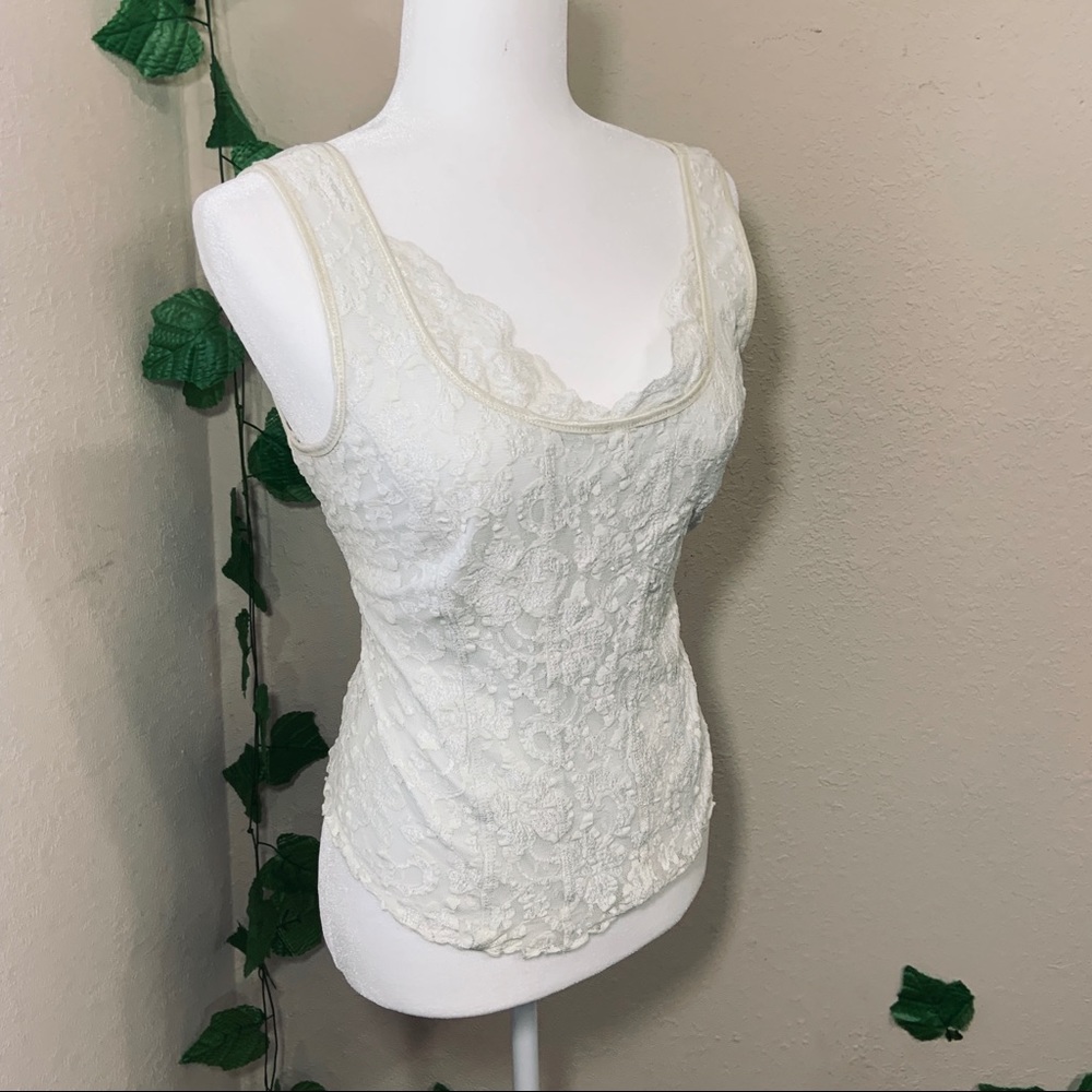 Lace Vintage White Tank Top